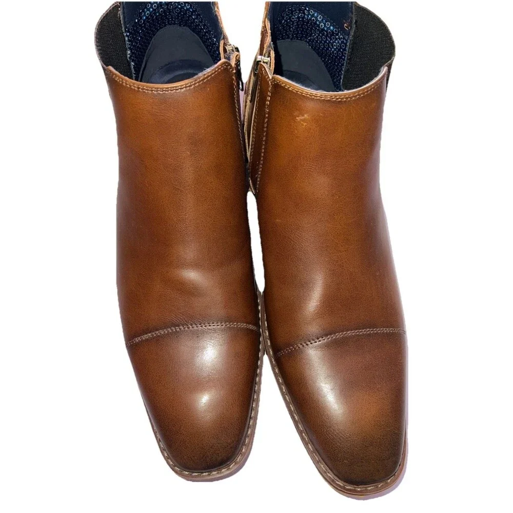 FREEMAN Corbin Chelsea Brown Dress Boots Men's Size 12 Zip Up NEW NO BOX.